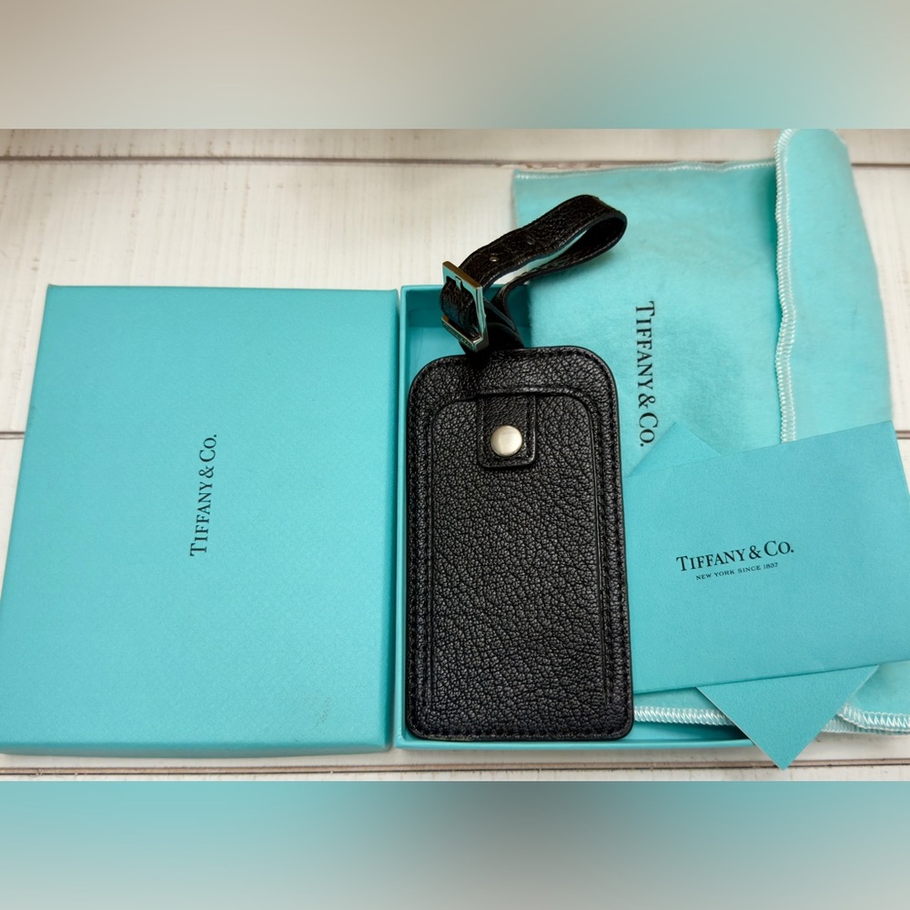 Tiffany & Co Leather Luggage Tag w Box